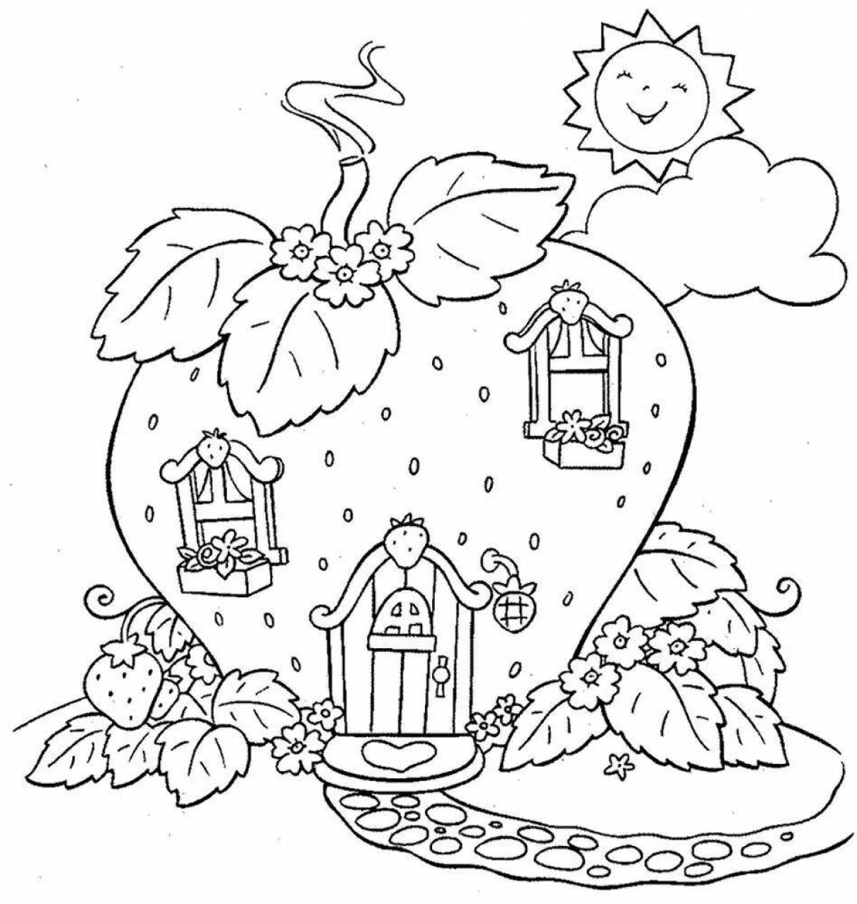 Fairy coloring fairy house