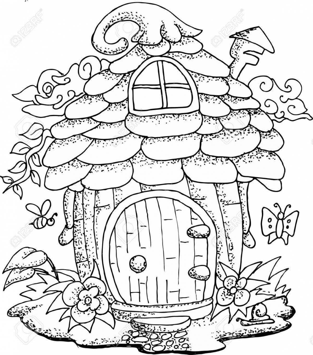 Wonderful fairy house coloring book