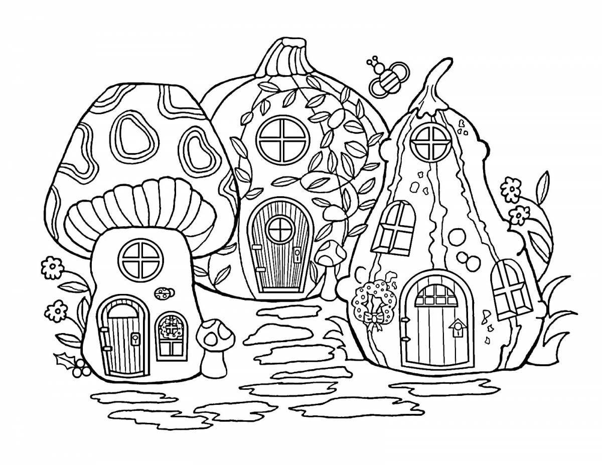 Fun coloring fairy house