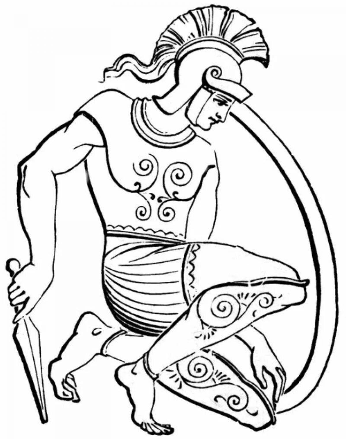 Coloring page exalted ancient greek gods