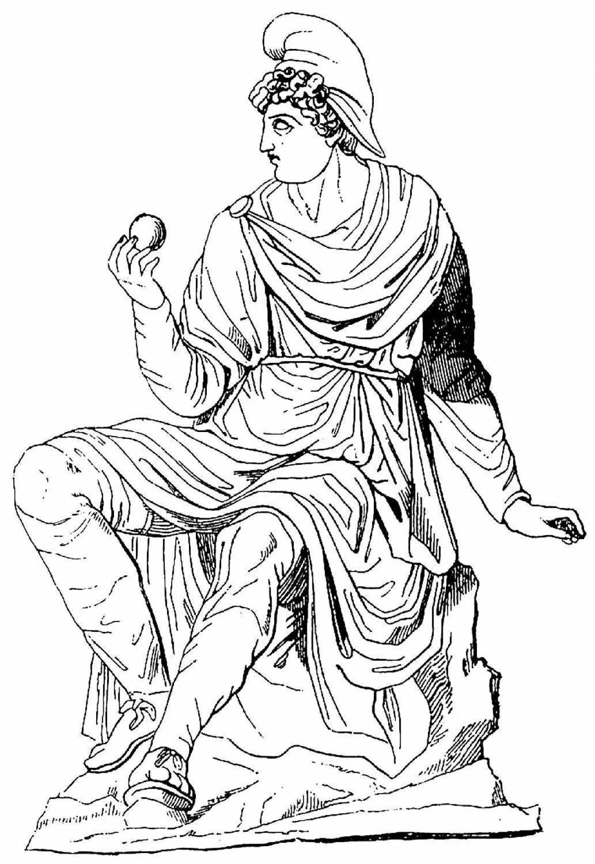 Photo Famous ancient greek gods coloring book