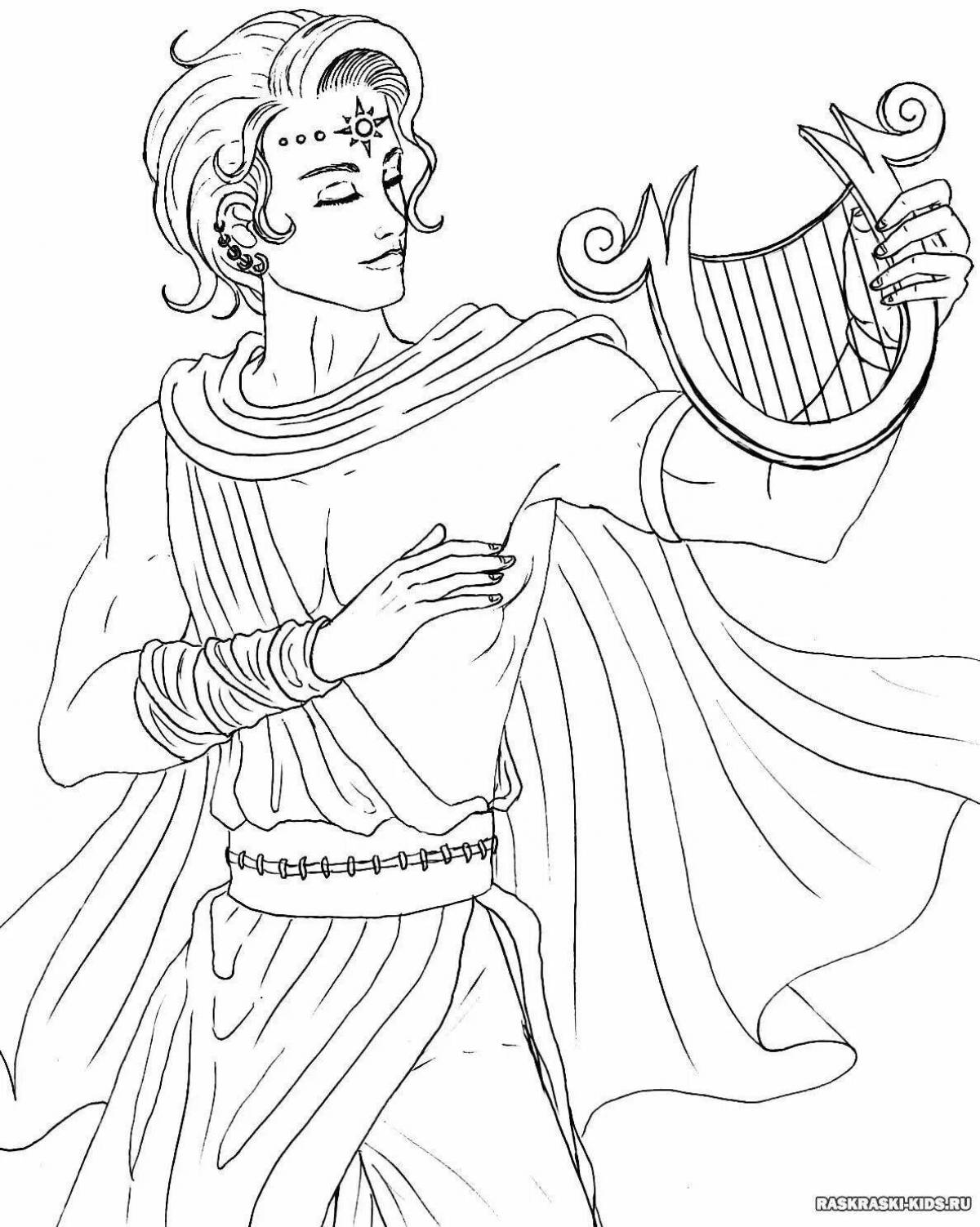 Greek gods shining coloring page