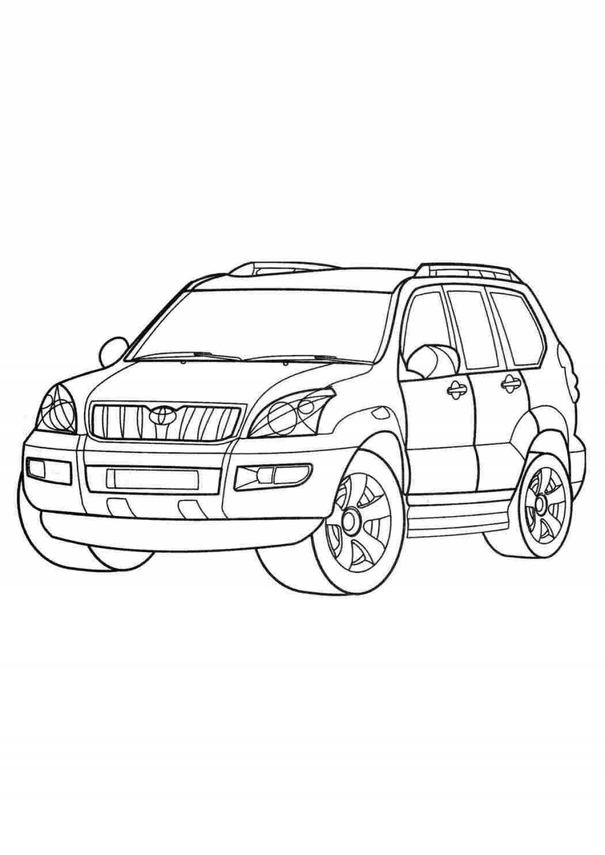 Toyota glamorous cars coloring page
