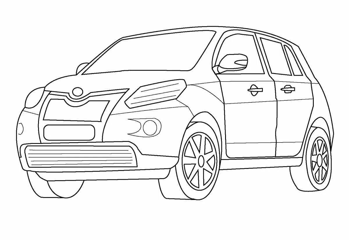 Toyota elegant cars coloring page
