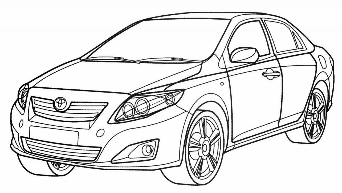 Toyota charming cars coloring page