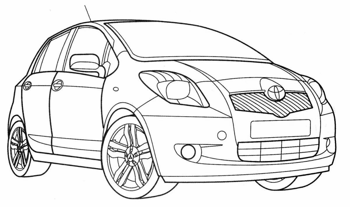 Toyota cute cars coloring page