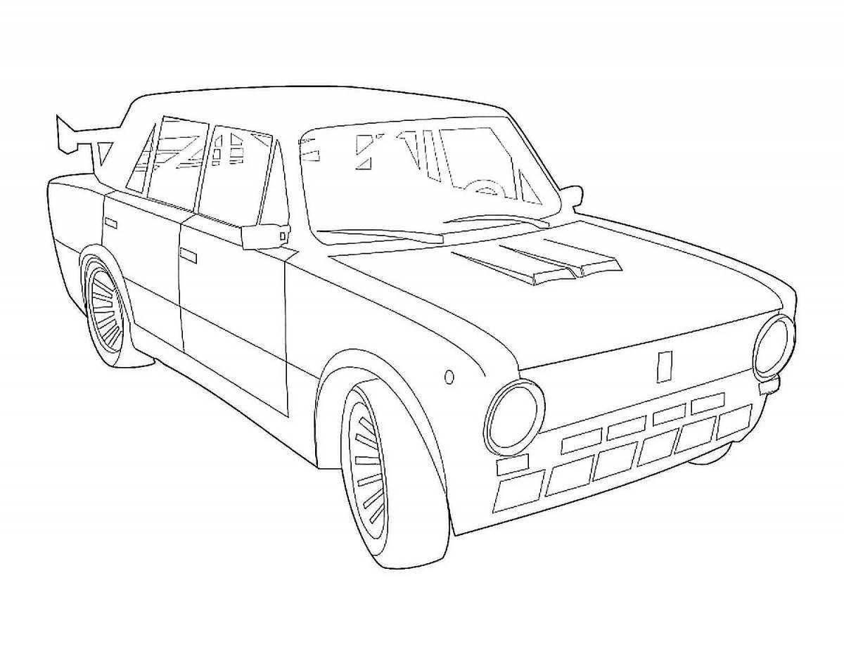 Coloring page tempting Russian auto industry
