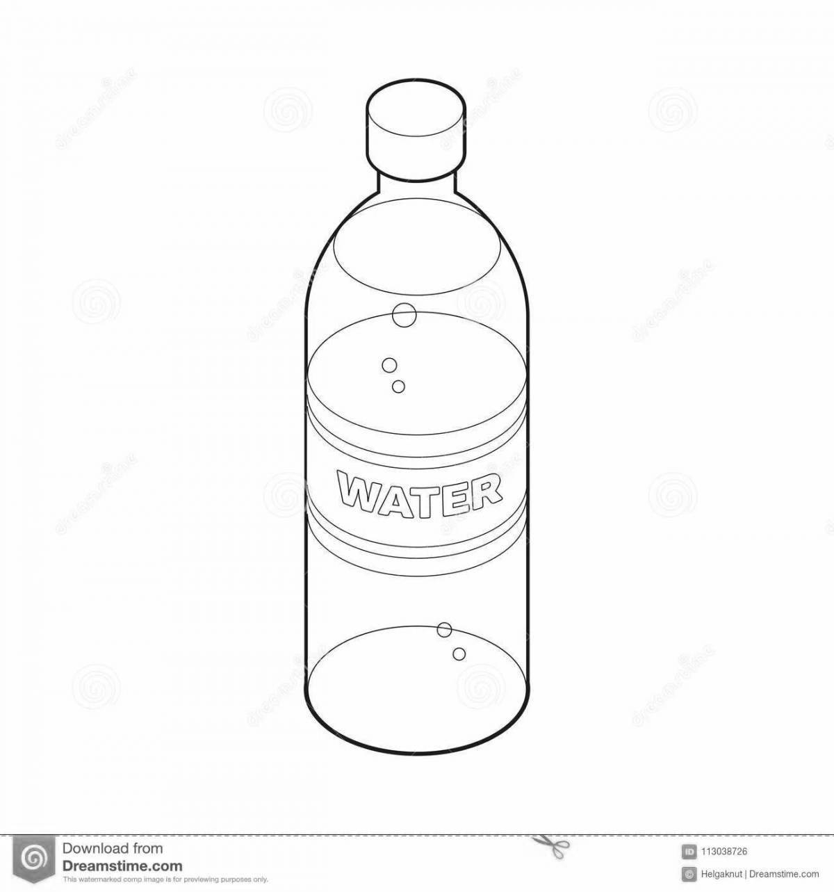 Refreshingly transparent water bottle coloring page