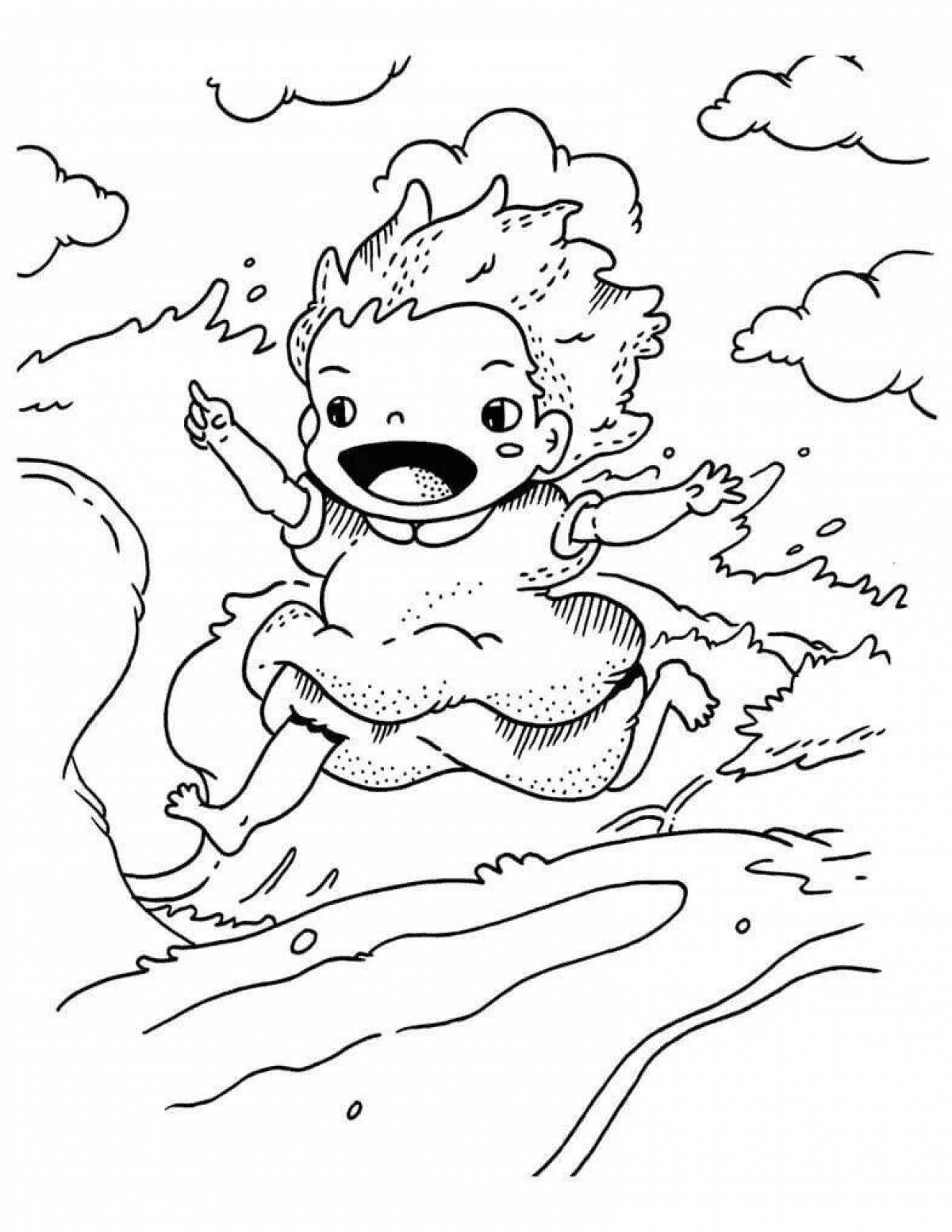 Animated ponyfish coloring page