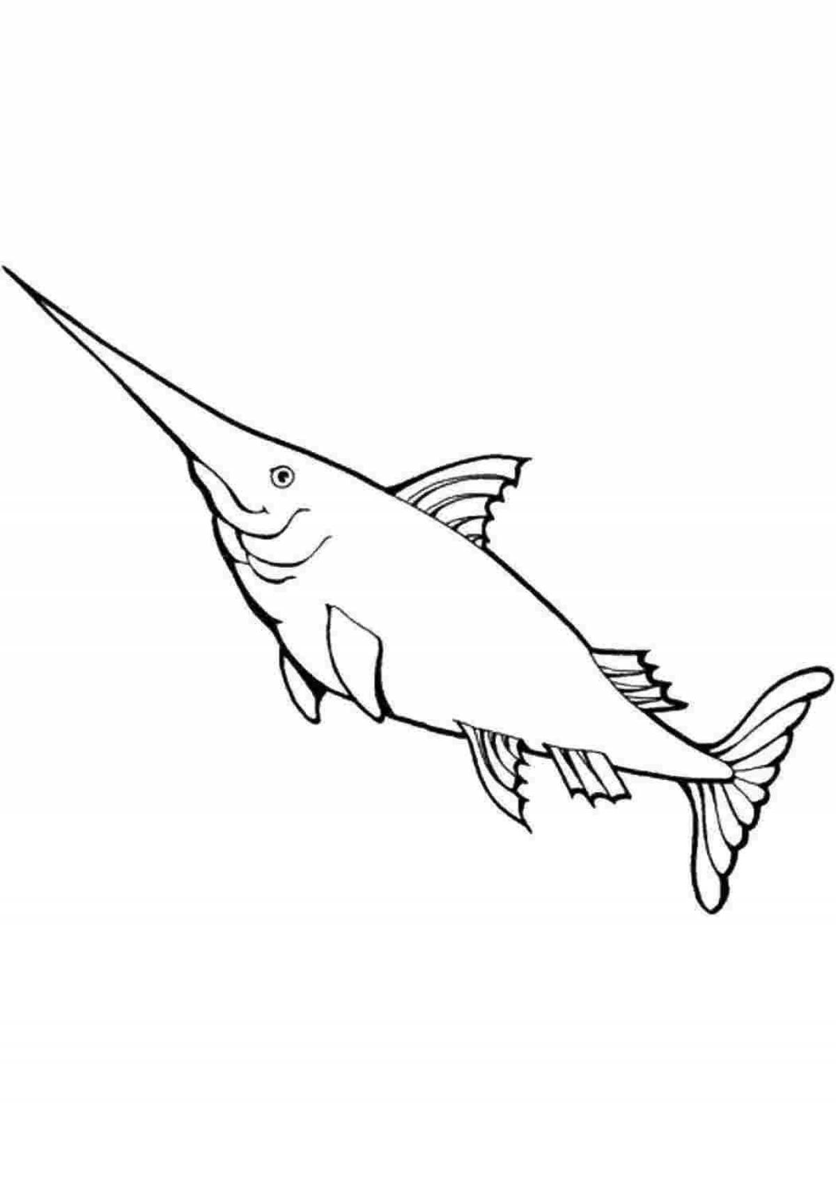 Awesome swordfish coloring page