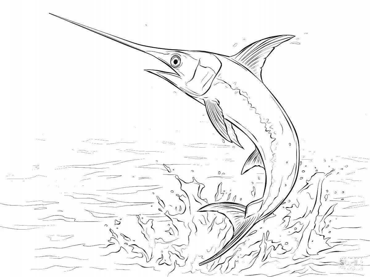 Great swordfish coloring page