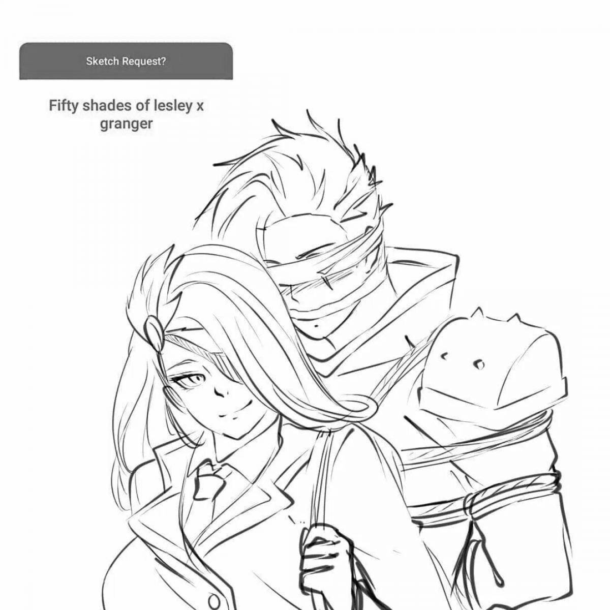 Playful mobile legends coloring page