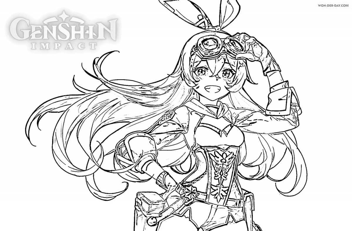 Lisa genshin's vibrant coloring page