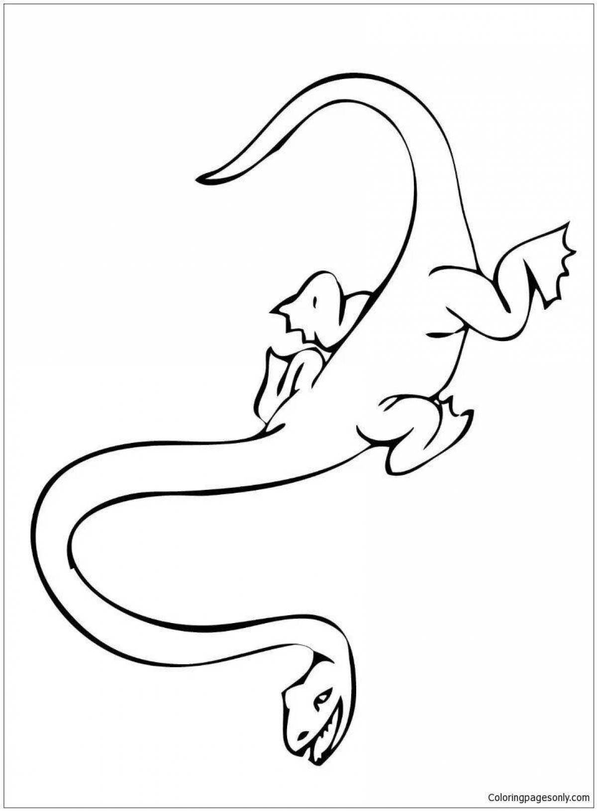 Adorable Loch Ness monster coloring page