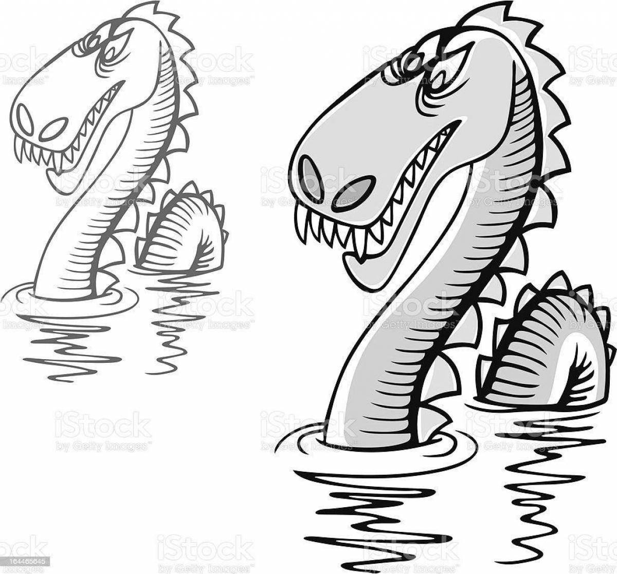 Tempting Loch Ness monster coloring book