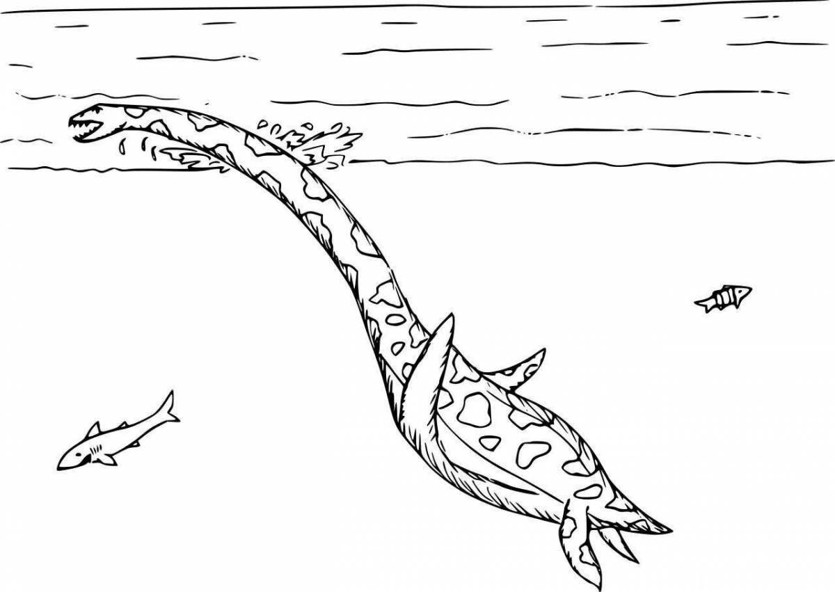 Loch Ness monster amazing coloring page