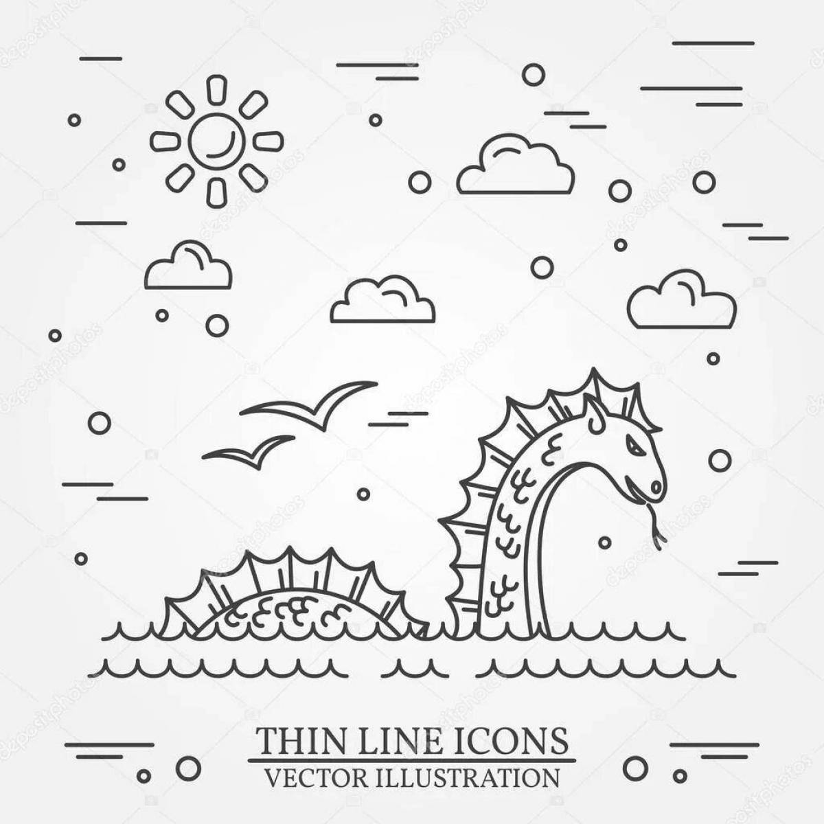 Loch Ness monster coloring page