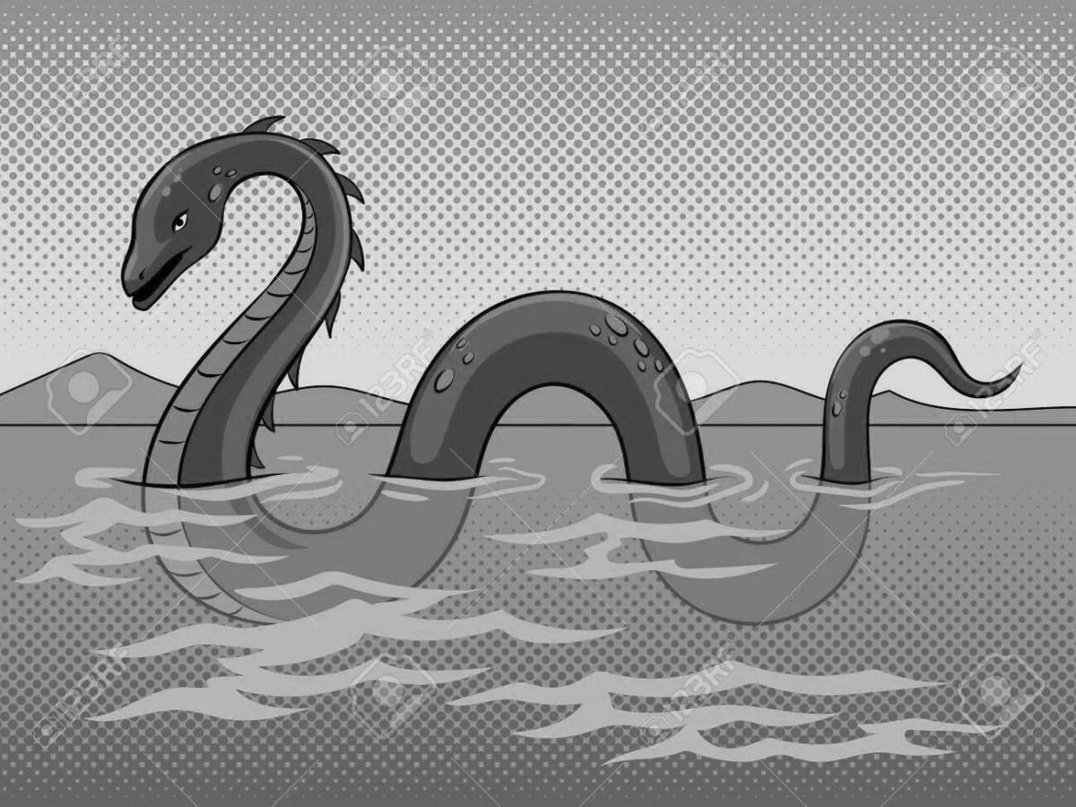 Lochness monster coloring page