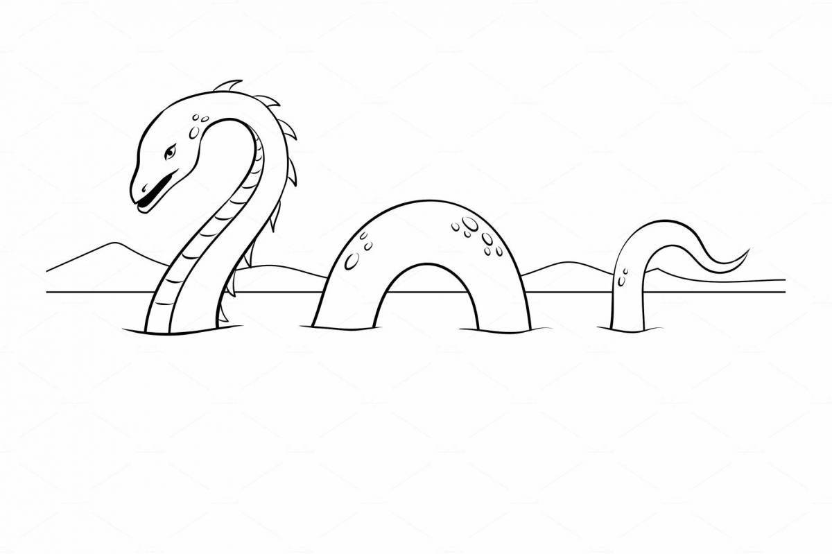 Excellent lochness monster coloring book