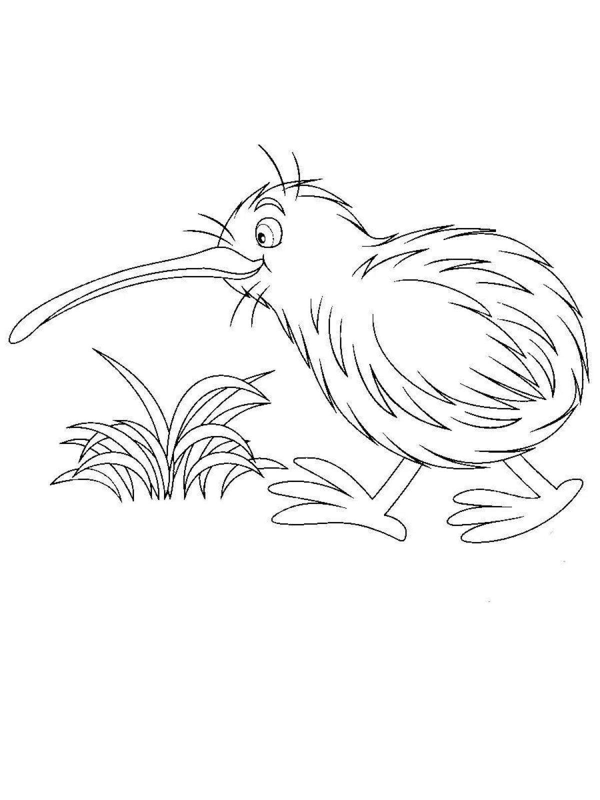 Animated kiwi willy coloring page