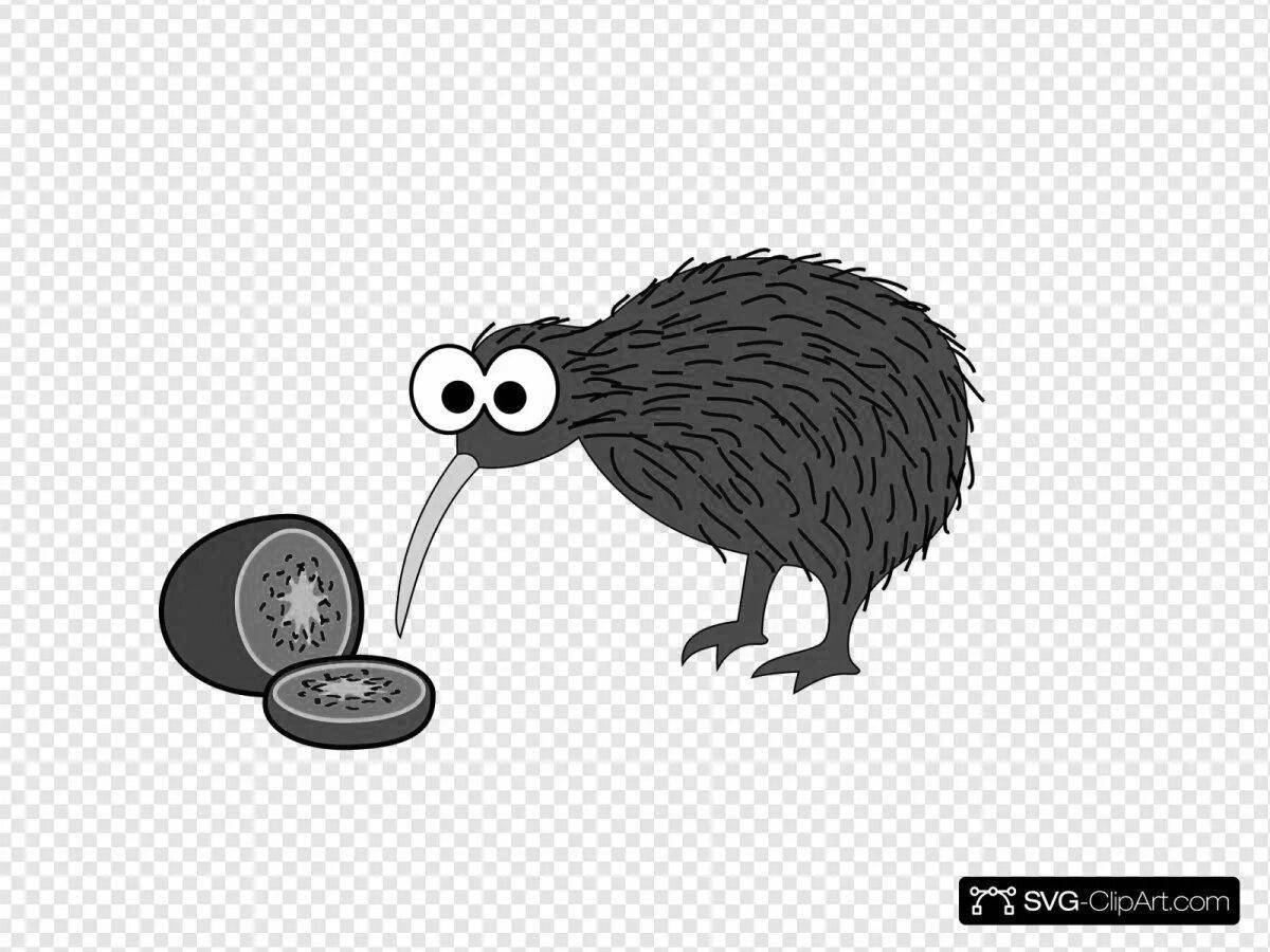 Cute kiwi willy coloring page
