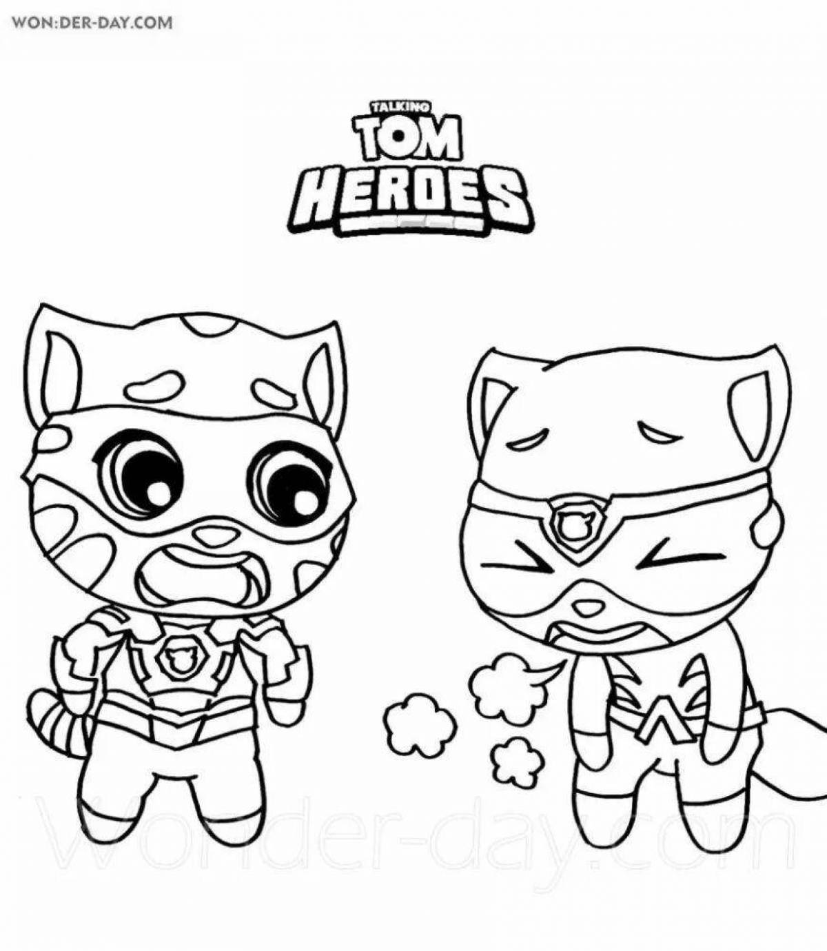 Coloring book charming cat tom