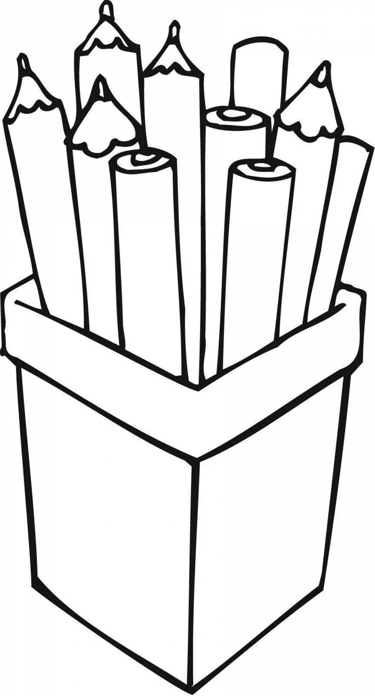 Colorful coloring page pencils