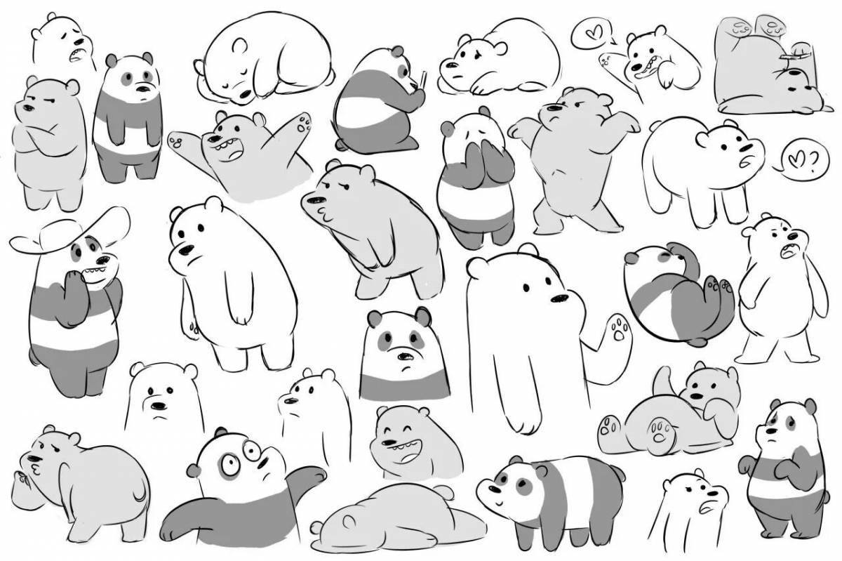 Fun coloring book with mini animals