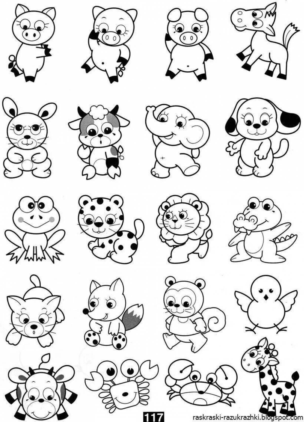 Animal mini animal coloring book