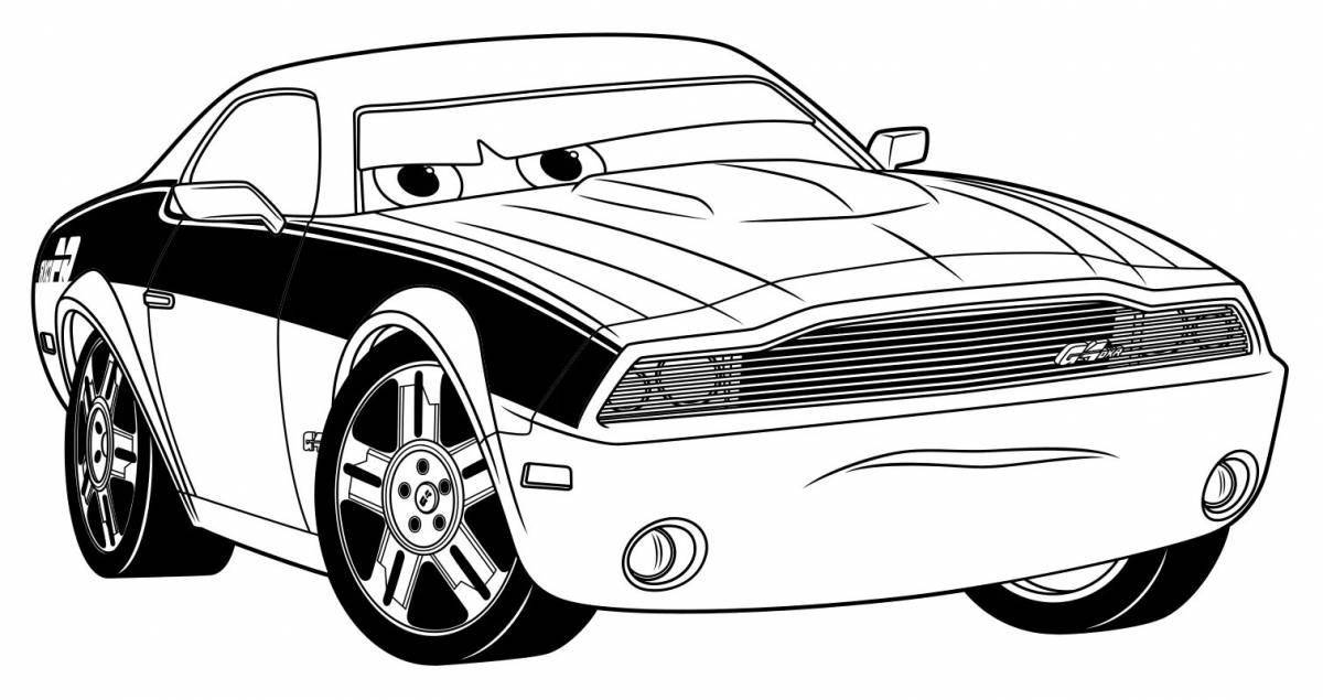 Bold supercar coloring page
