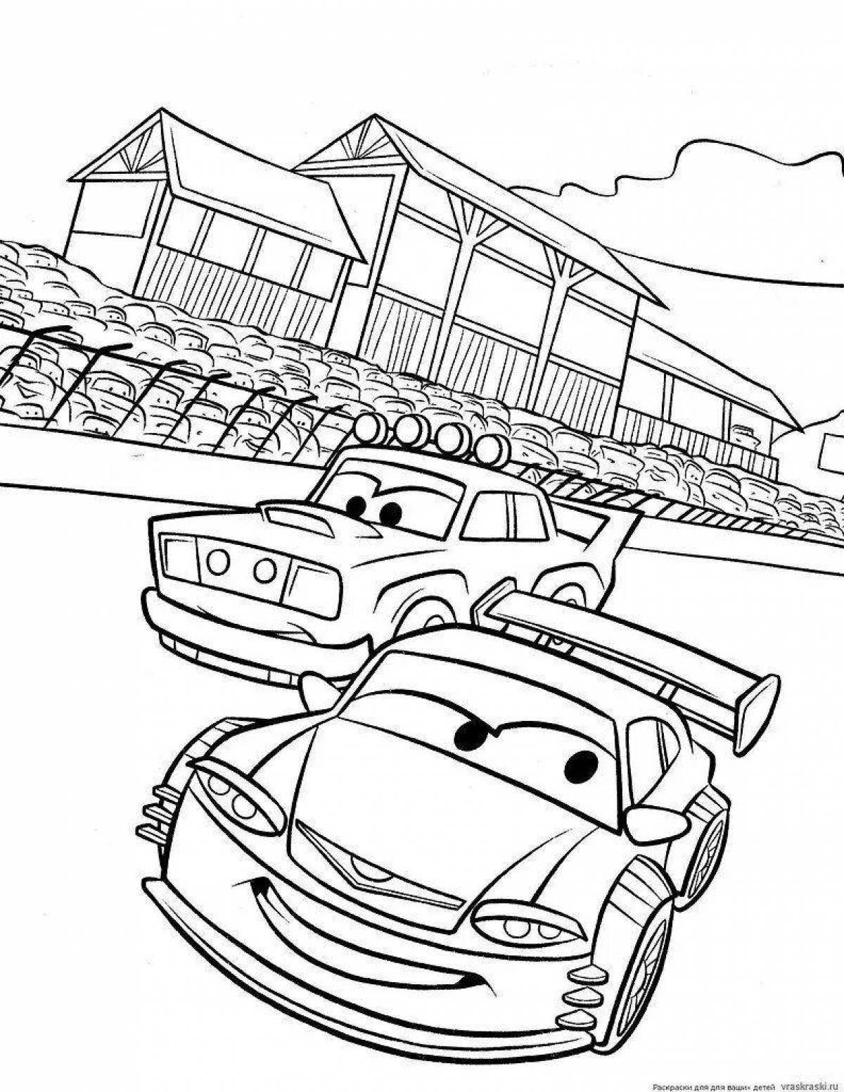 Animated supercar coloring page