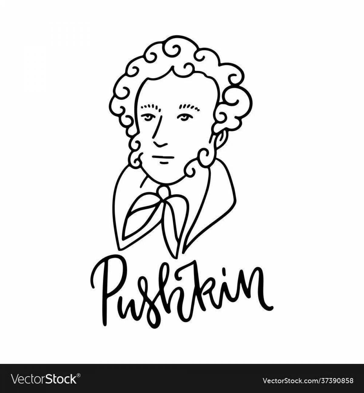 Coloring book radiant Pushkin's portrait