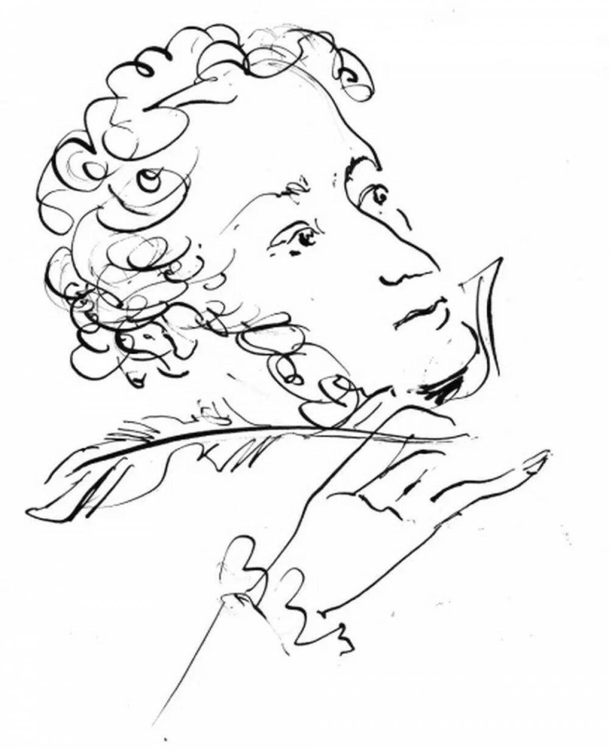 Brilliant portrait of Pushkin coloring book
