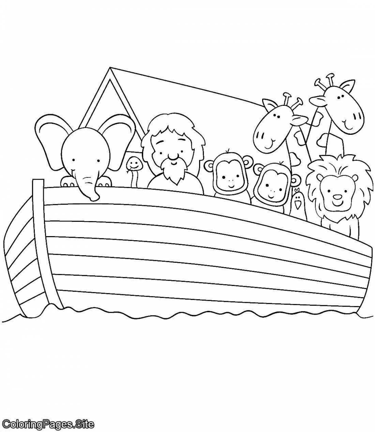 Glowing Noah's Ark coloring page
