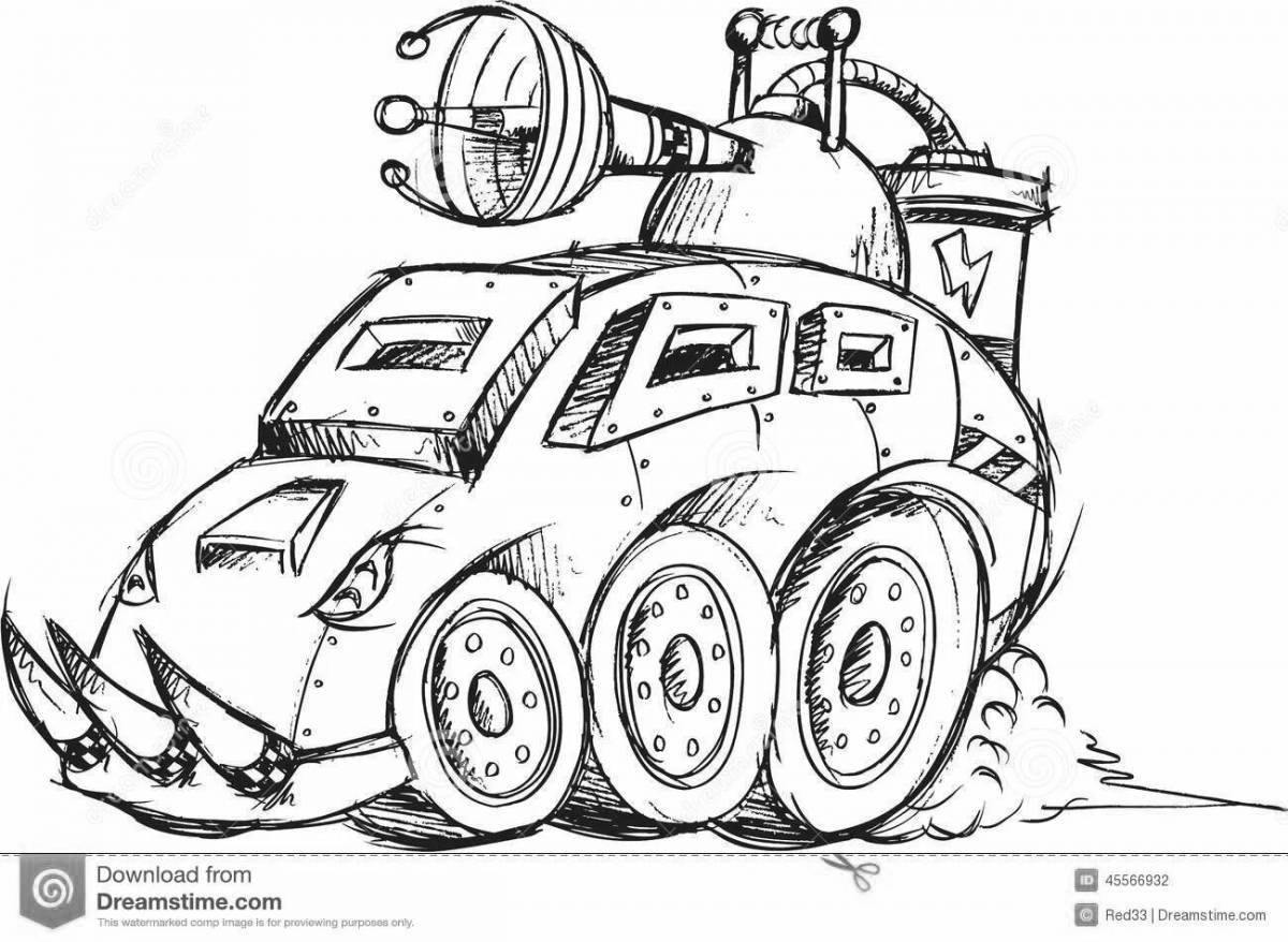 Exquisite armored vehicle coloring page