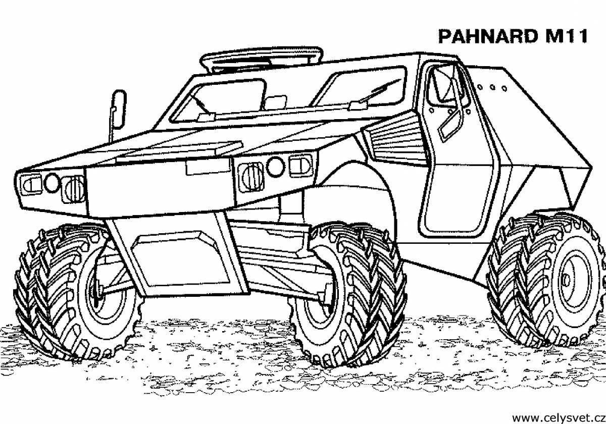 Great armored car coloring page