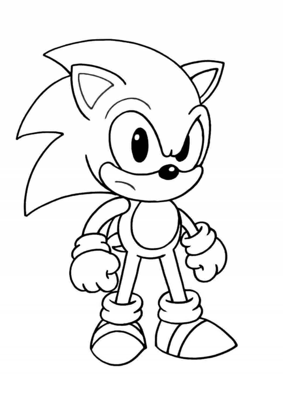Evil sonic coloring page - frightening