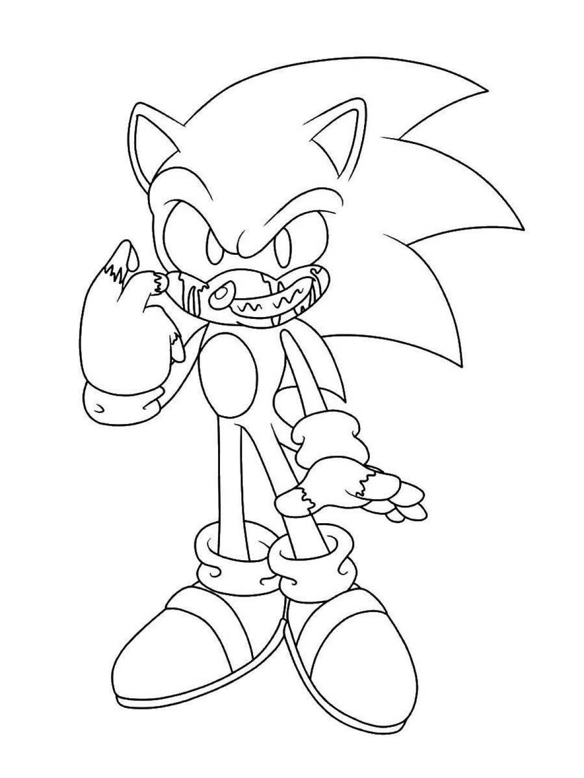 Evil sonic coloring page - lurid