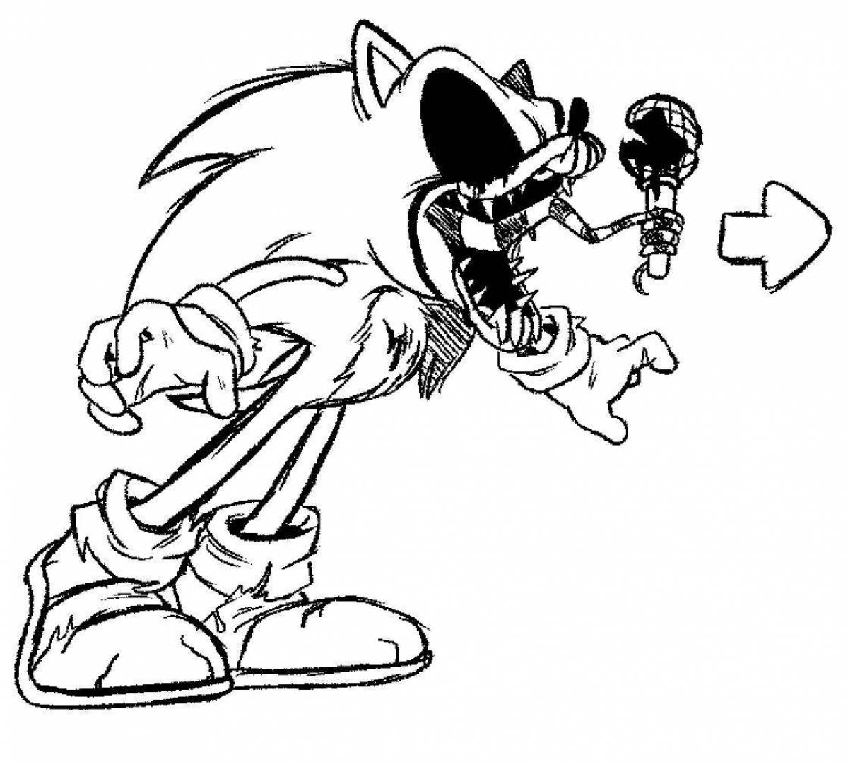 Evil sonic coloring page - disgusting