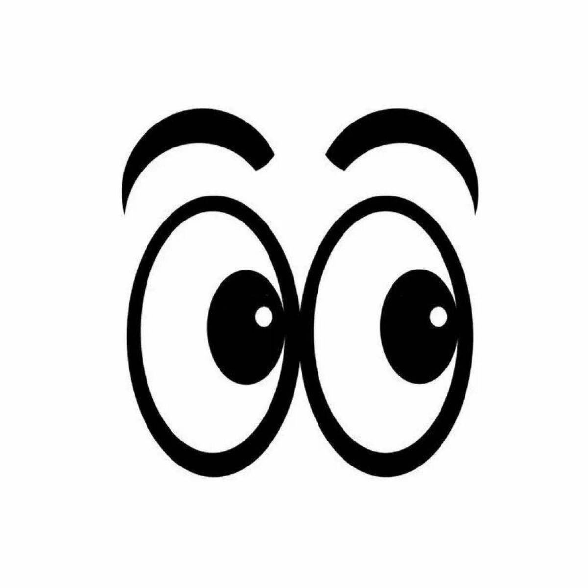 Glitter cartoon eyes coloring book