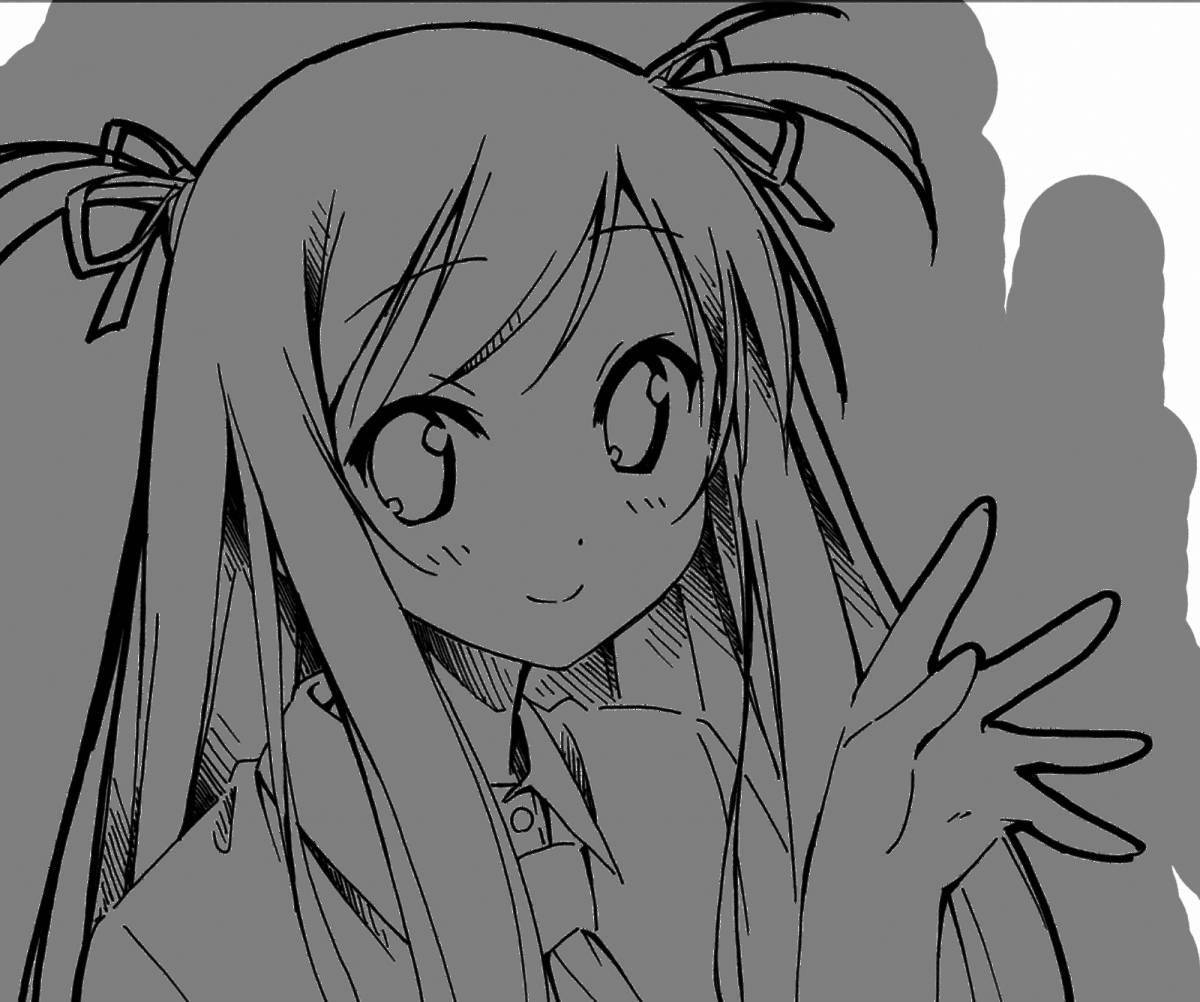 Playful anime coloring book