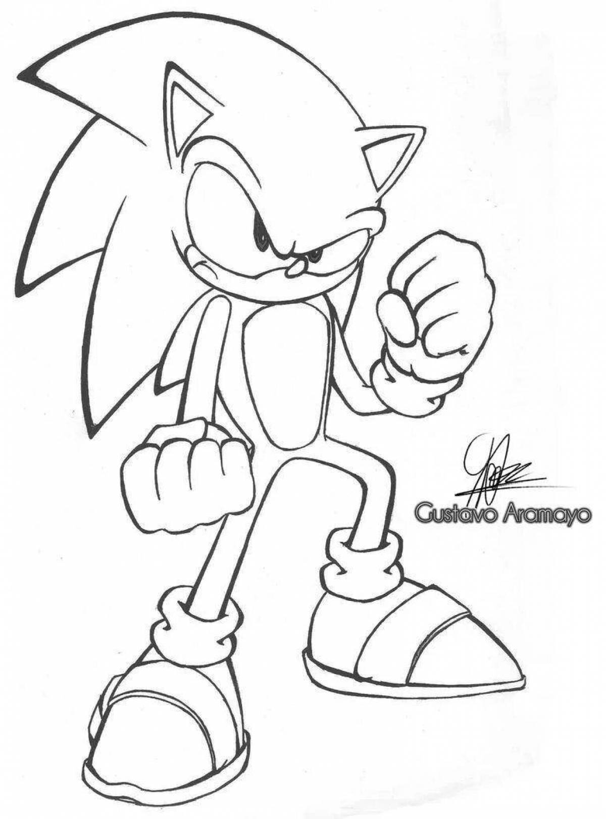 Glorious sonic god coloring book