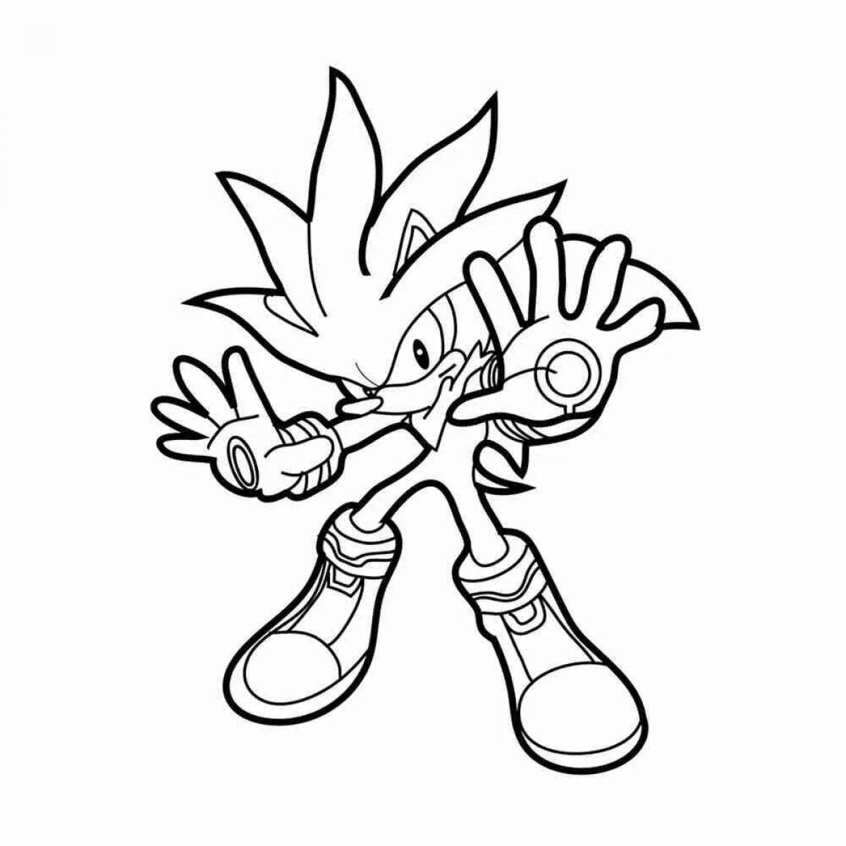 Sonic god brightly colored coloring page