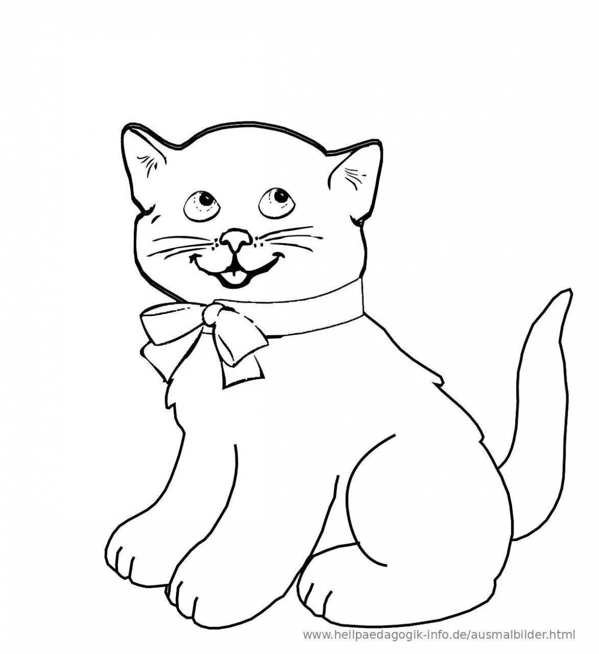 Раскраска смелая шотландская кошка
