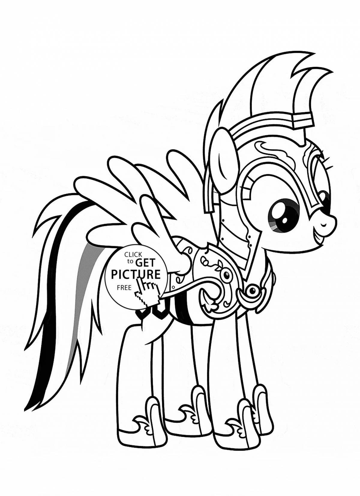 Animated rainbow pony coloring page