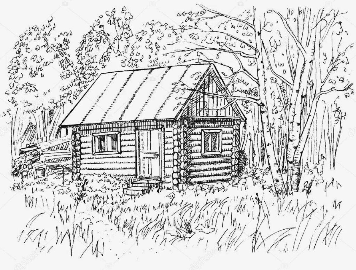 Coloring page stately country house
