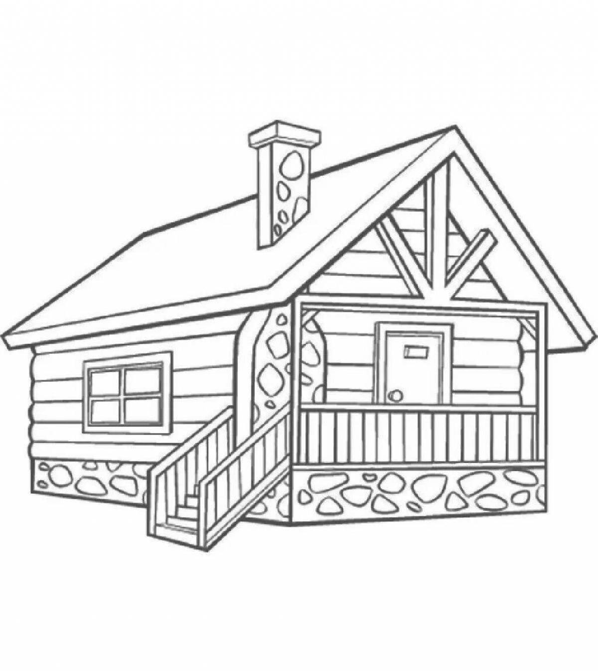 Coloring page quaint country house
