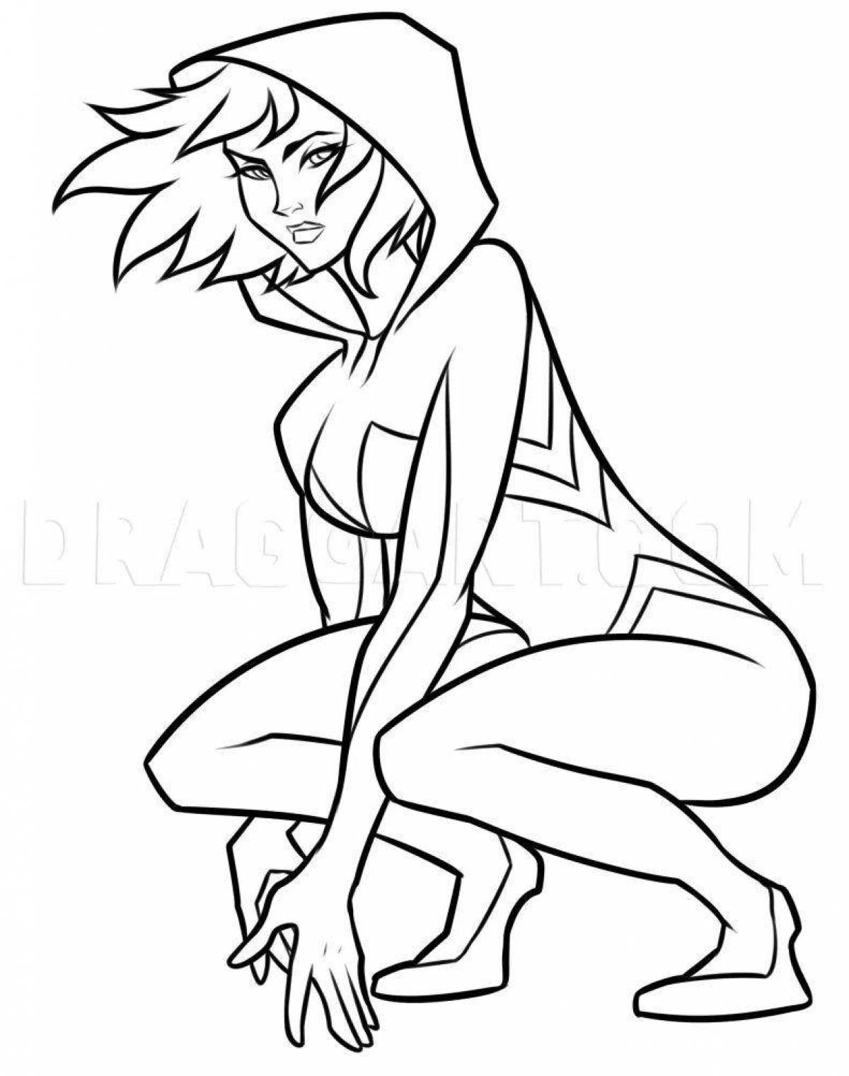 Spider gwen amazing coloring page