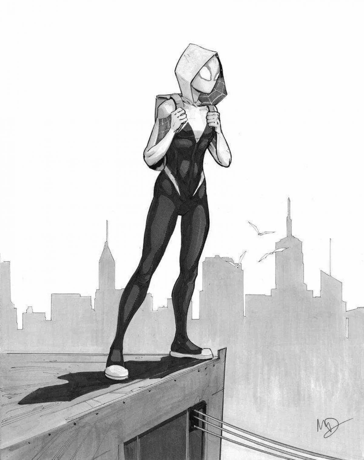 Spider gwen's adorable coloring page