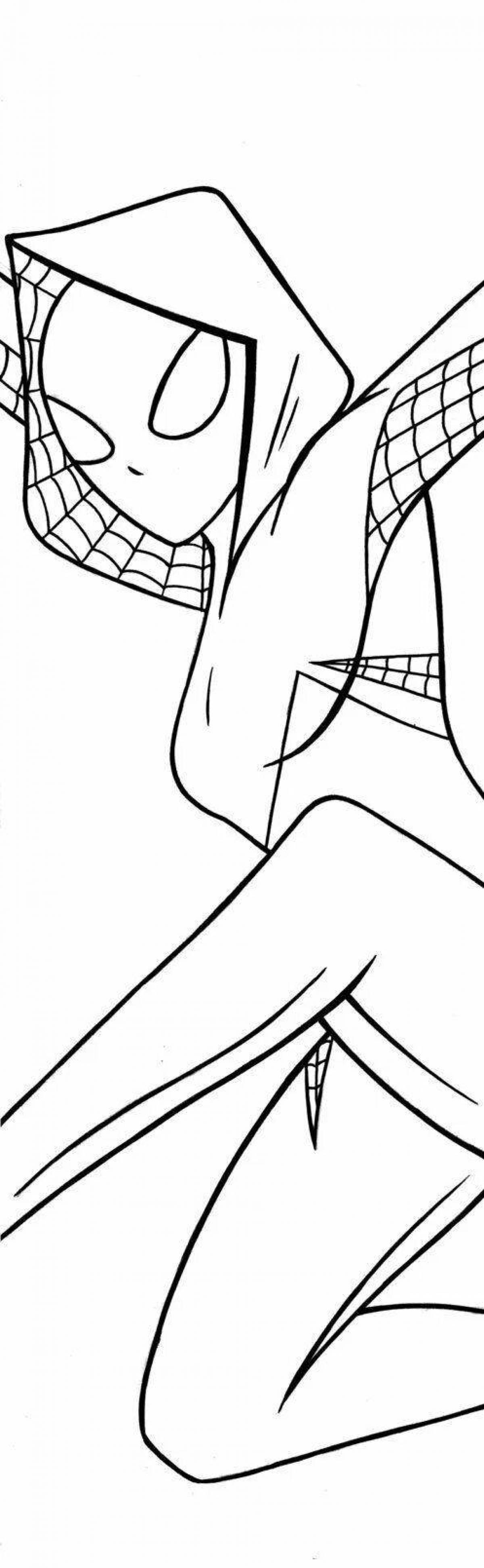 Great spider gwen coloring page